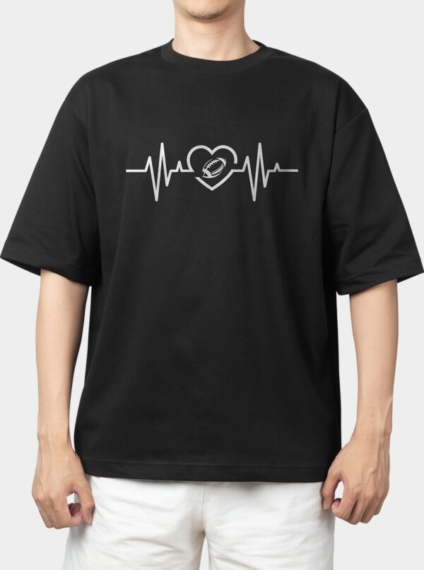 Heart Football Lovers Oversized T-Shirt