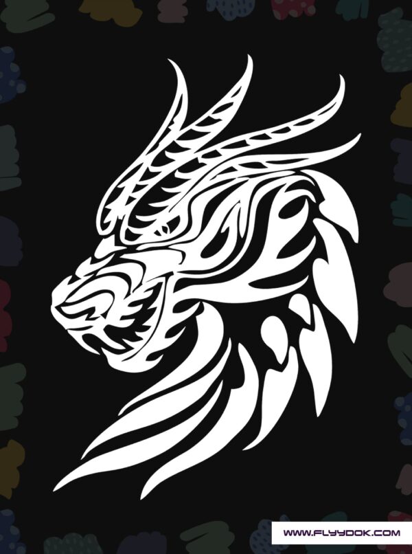 Dragon Head Graphic Printed Logo