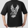 Eagle Graphic Printed Oversized black T-shirt Mens