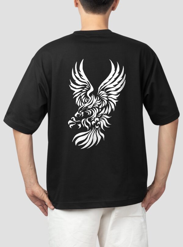 Eagle Graphic Printed Oversized Black T-Shirt Mens