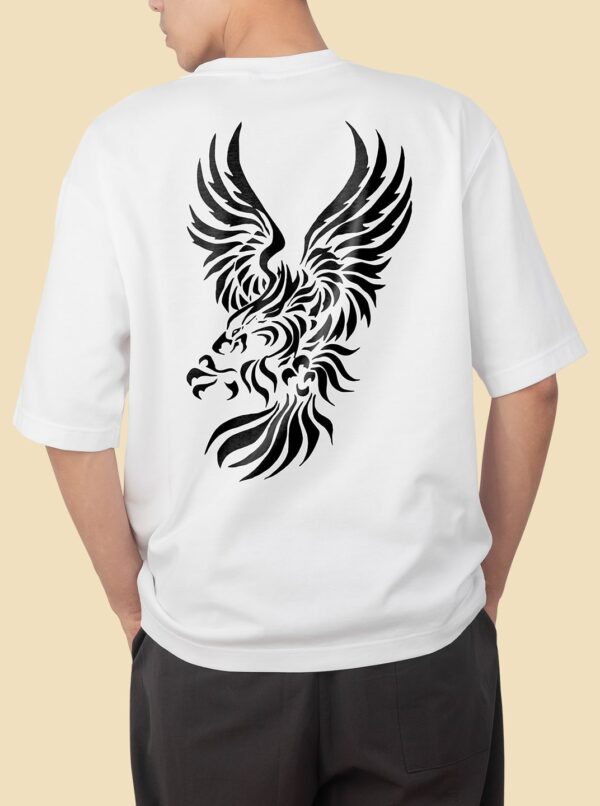 Eagle Graphic Printed Oversized White T-Shirt Mens