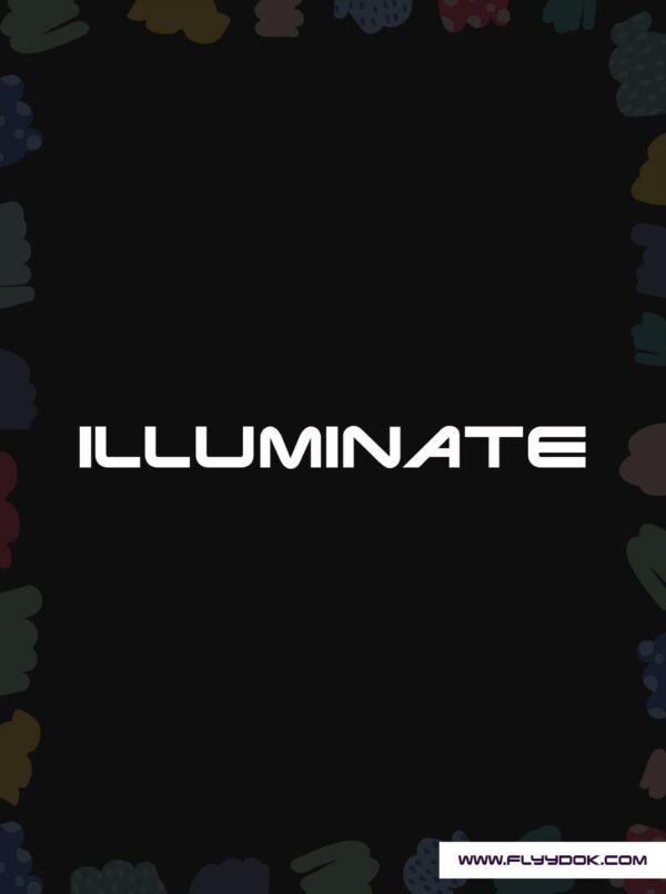 Illuminate Text Graphic Printed Logo