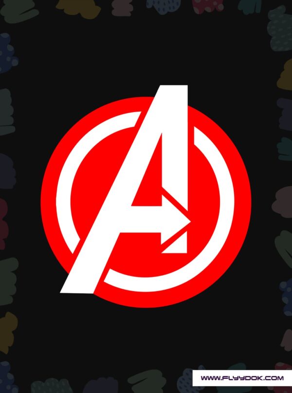 Marvel Avengers Red Logo Black T-Shirt Design