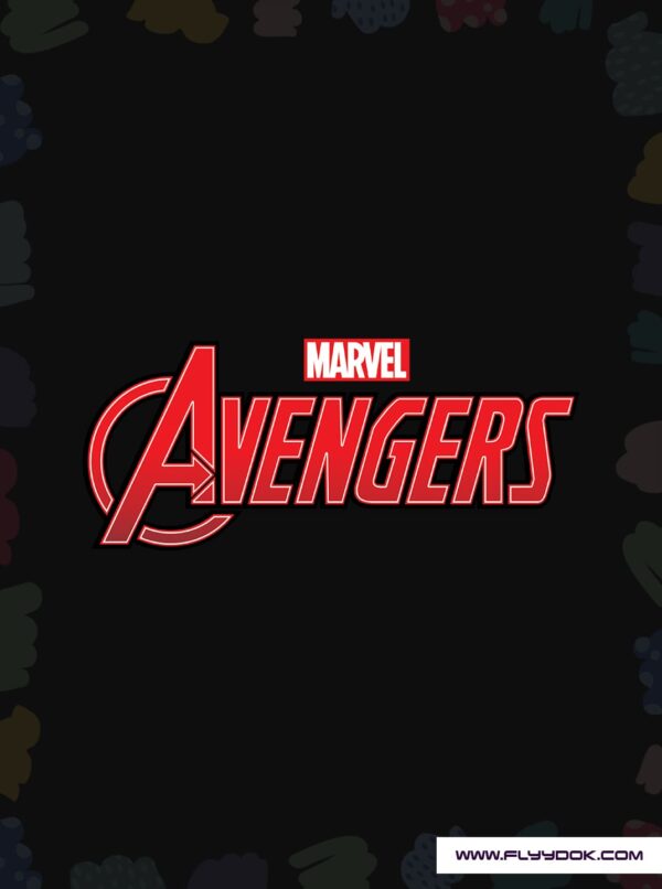 Marvel Avengers Red Print Black T-Shirt Logo