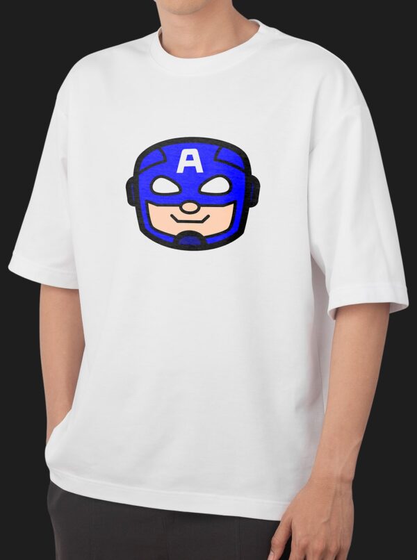 Marvel Captain America Oversize White T-Shirt For Men