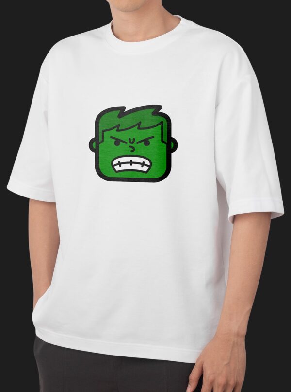 Marvel Hulk White Oversized T-Shirt Mens