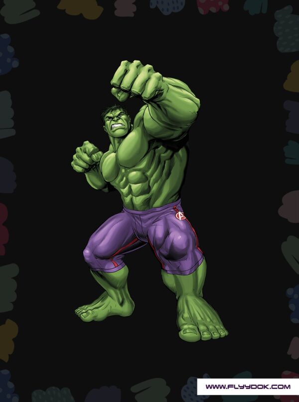 Marvel Hulk Black Oversized Tshirt Mens Logo