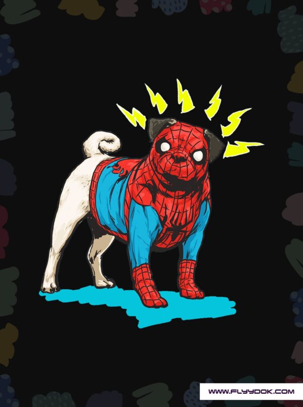 Marvel Multiverse Spider-Dog Black Oversized T-Shirt Logo
