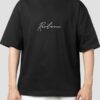Resilience text Graphic Printed Oversized black T-shirt