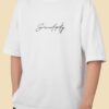 Serendipity text Printed Oversized white T-shirt Mens