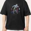 The Avengers Logo in Black T-Shirt Front Side