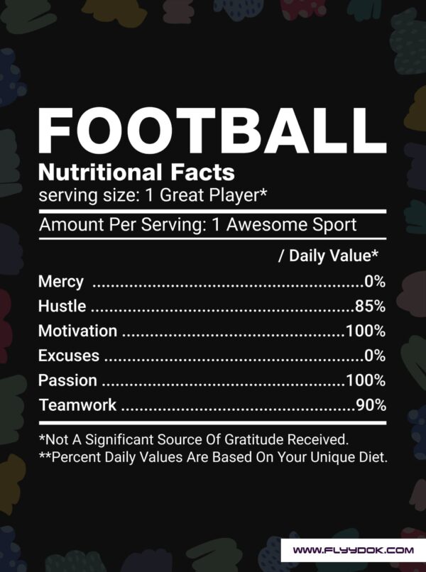 Football Nutrition Facts Oversized T-Shirt Logo