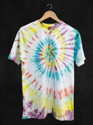 Cool Tie Dye Spiral Multi Color T-Shirt For Men