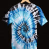Spiral Tie Dye Sky Blue Black White Colour Cotton T-Shirt back