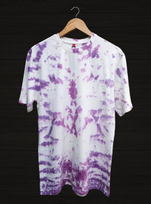 Tie Dye Lavender White Colour Cotton T-Shirt