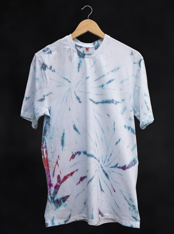 Multicolour White Sky Blue Tie-Dye T-Shirt