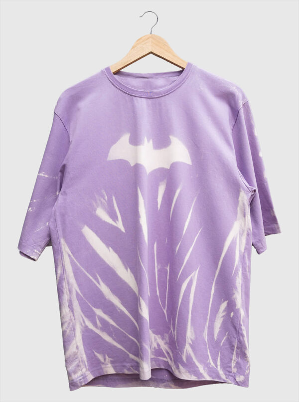 Oversized Lavender Batman Tie Dye T-Shirt For Men