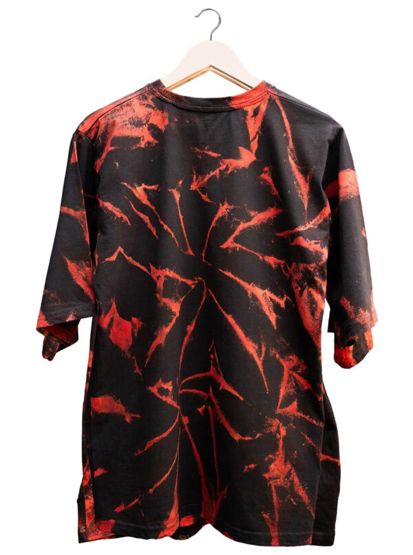Oversized Red And Black Tie Dye T-Shirt For Men Back