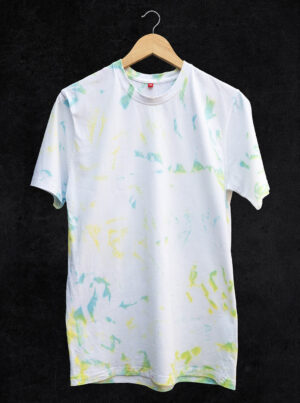 Pastel Blue And Parrot Green Color Tie-Dye T-Shirt