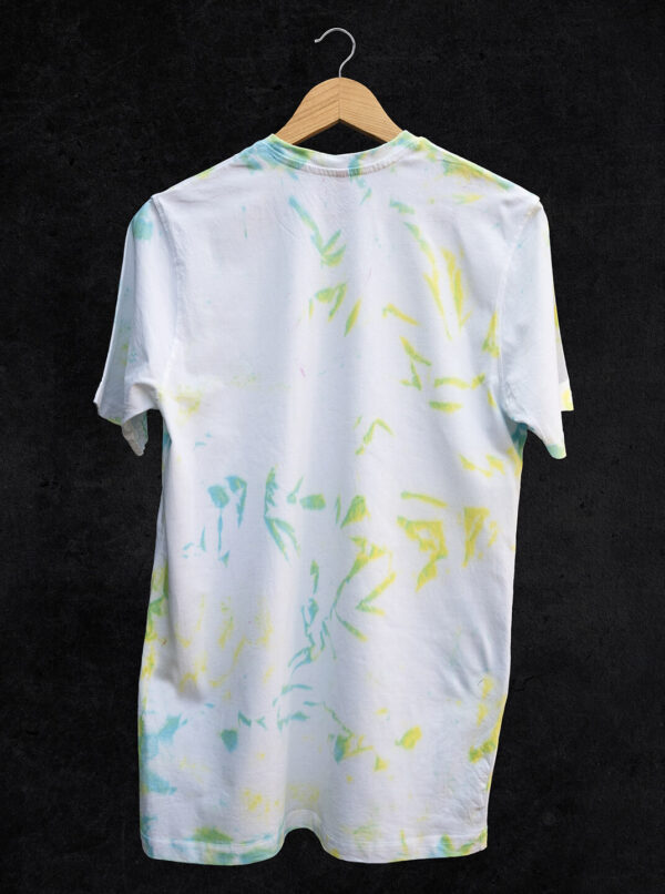 Pastel Blue And Parrot Green Color Tie-Dye T-Shirt Back