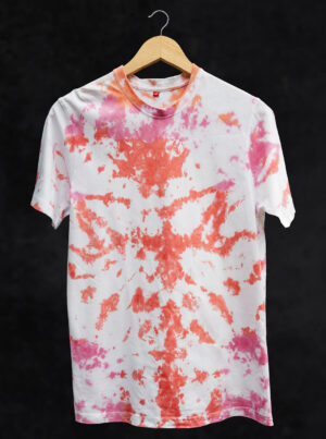 Pink And Orange Tie Dye Cotton T-Shirt