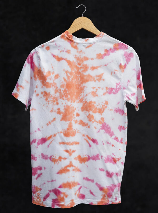 Pink And Orange Tie Dye Cotton T-Shirt Back