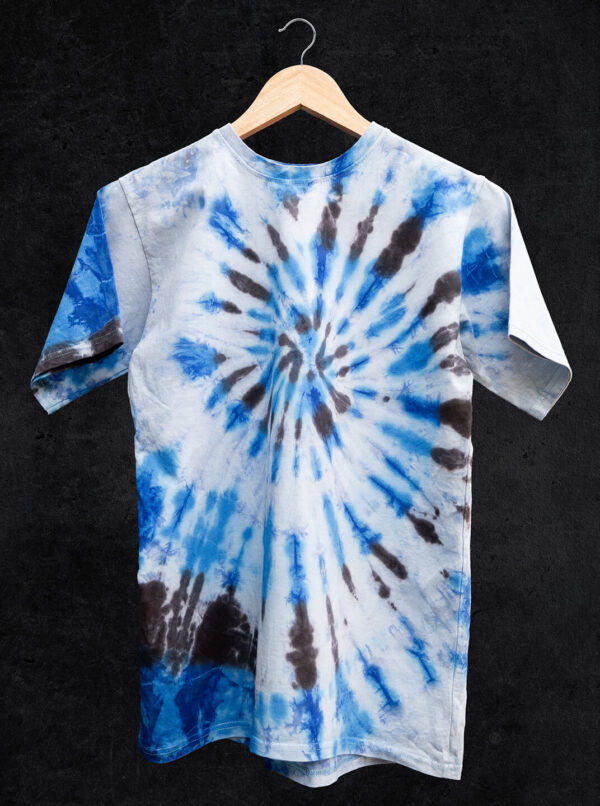 Sky Blue Spiral Tie Dye T-Shirt For Men