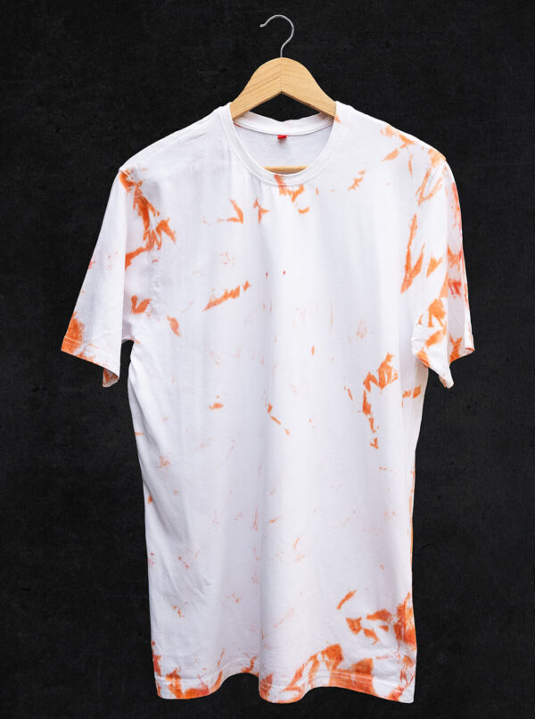 White And Orange Tie Dye T-Shirt For Men