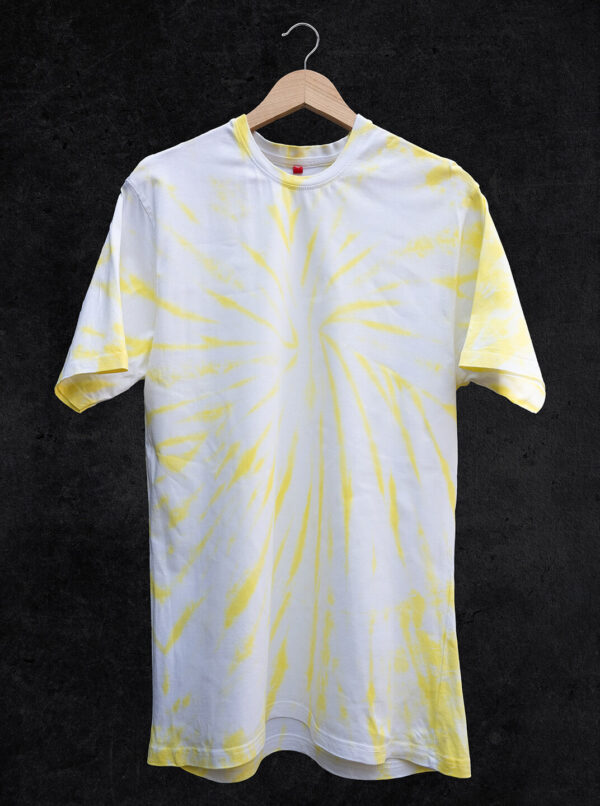 100% Cotton Yellow And White Tie Dye T-Shirt Buy Now