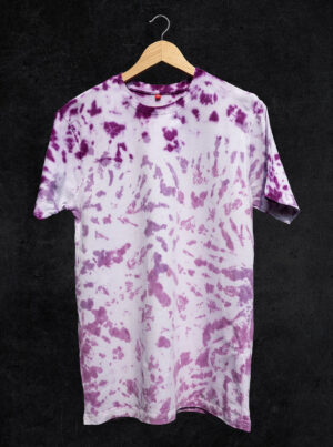 Purple and White Color Tie-Dye Cotton T-shirt Buy Now
