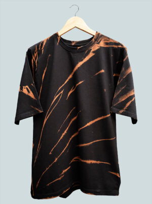 Cotton Orange and Black Tie Dye T-Shirt Buy Now