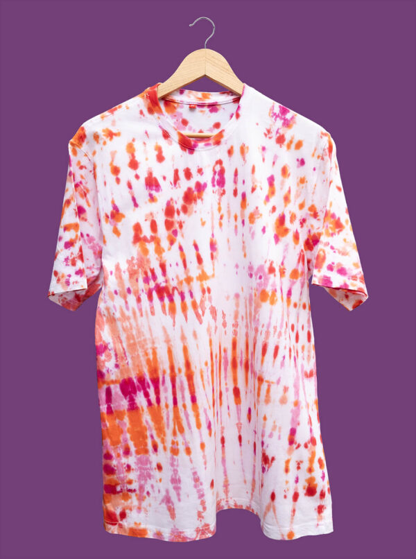 Cotton Orange And Pink Tie Dye T-Shirt Buy Now