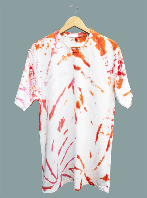 White And Orange Tie Dye T-Shirt Buy Now