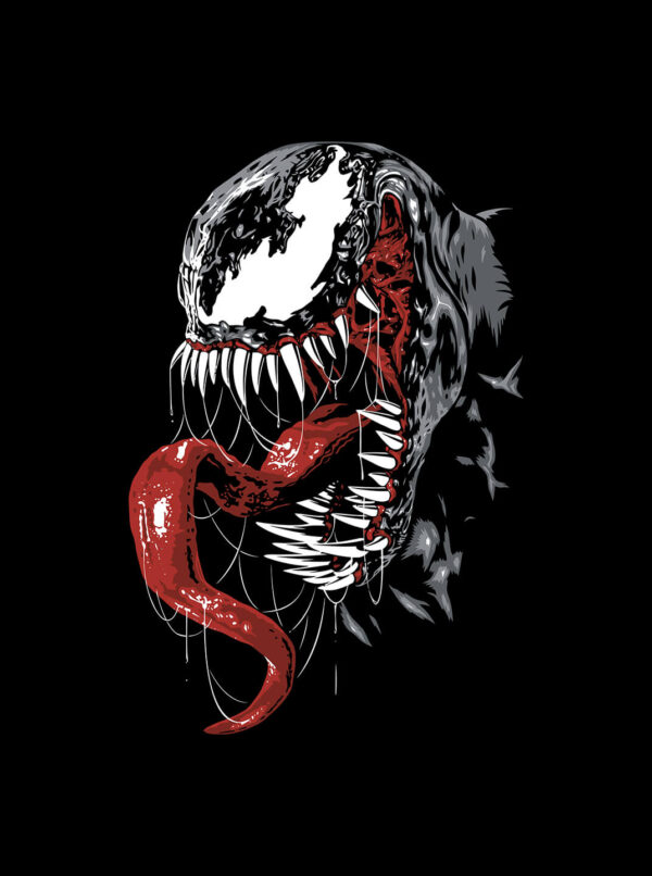 Venom Face T-Shirt for Men – Marvel Anti-Hero Tee