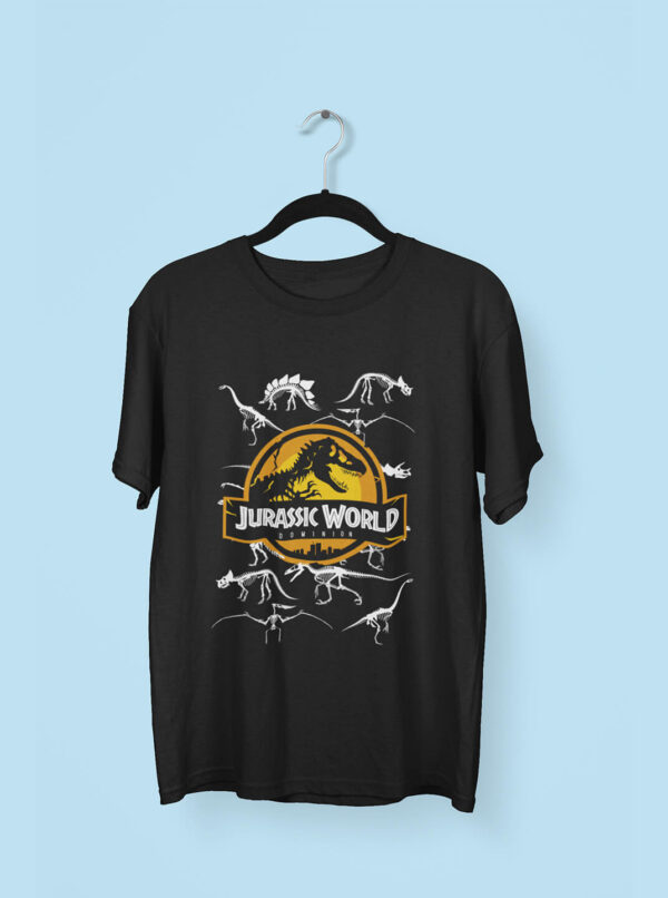 Jurassic World Fossil Logo T-Shirt – Dinosaur Skeleton Tee - Image 3