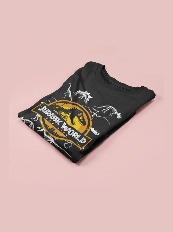 Jurassic World Fossil Logo T-Shirt – Dinosaur Skeleton Tee - Image 4