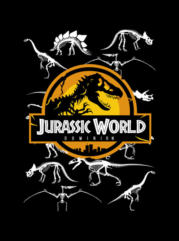 Jurassic World Fossil Logo T-Shirt – Dinosaur Skeleton Tee - Image 2