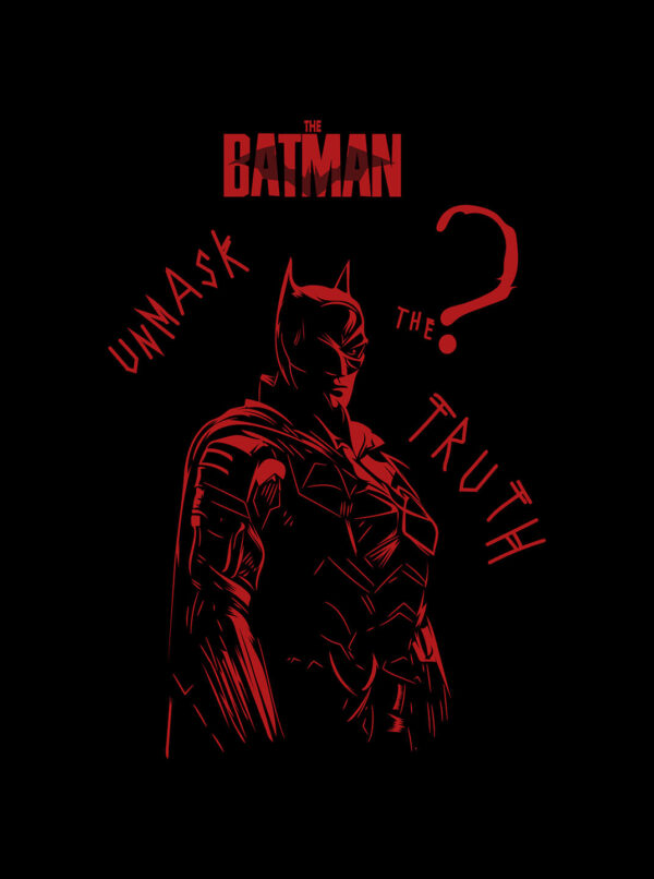 Shop mens Batman shirt featuring bold "Unmask the Truth" graphic on the back. Comfortable fit, premium quality—perfect for Batman fans. Order now!