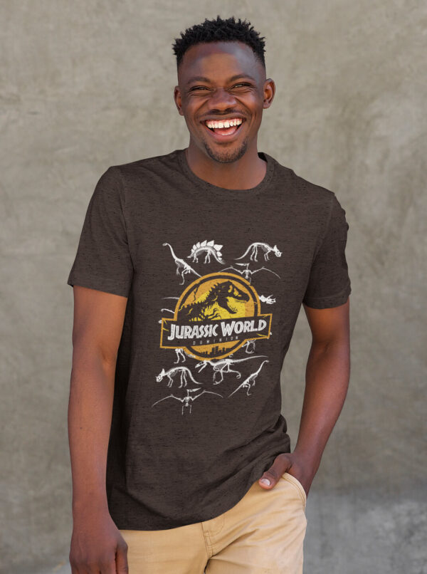 Jurassic World Fossil Logo T-Shirt – Dinosaur Skeleton Tee