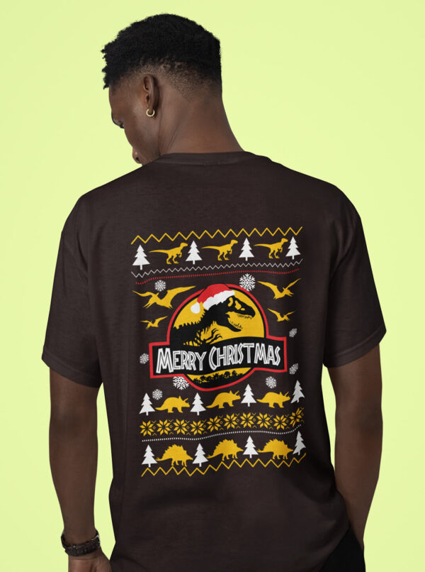 Celebrate the holidays in Jurassic style! This Merry Christmas Jurassic Park T-Shirt blends festive cheer with dino vibes – a perfect gift for fans!