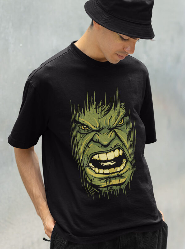 Mens Hulk T-Shirt - Black Superhero Graphic Printed Tee | Buy Online
