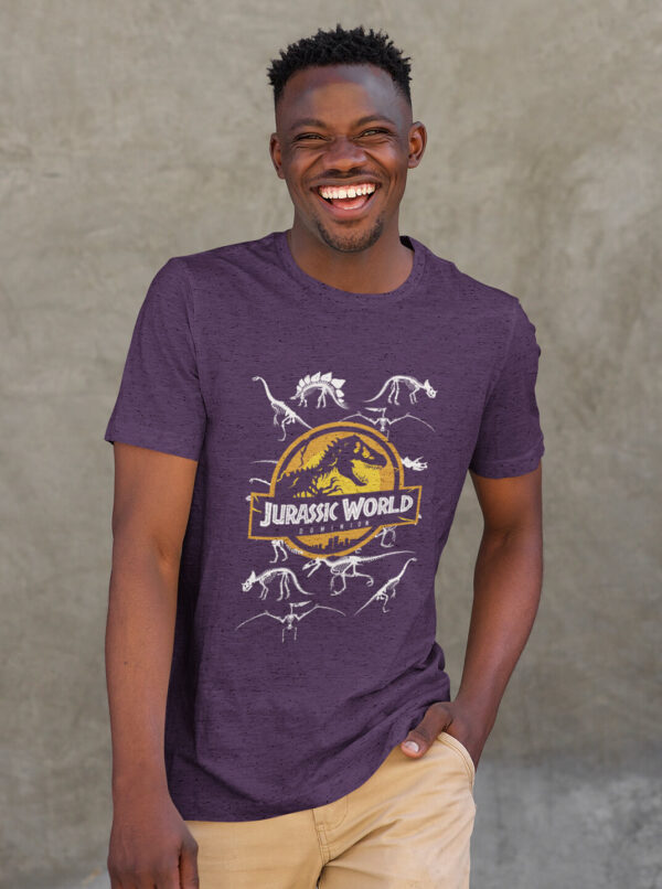 Jurassic World Fossil Logo T-Shirt – Dinosaur Skeleton Tee