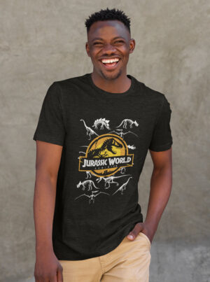 Jurassic World Fossil Logo T-Shirt – Dinosaur Skeleton Tee