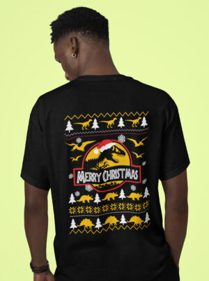 Celebrate the holidays in Jurassic style! This Merry Christmas Jurassic Park T-Shirt blends festive cheer with dino vibes – a perfect gift for fans!