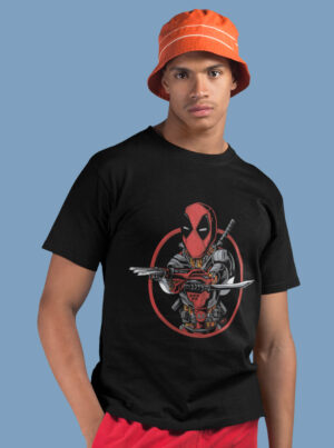 Marvel Deadpool Graphic T Shirt - Bold Hero Print Tee for Men
