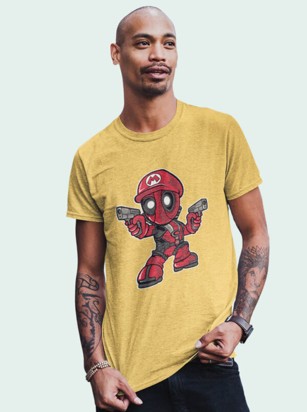 Super Mario Deadpool T-Shirt | Funny Gaming Crossover Tee - Image 5