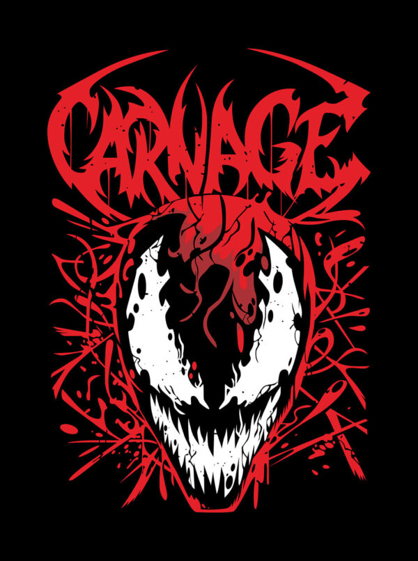 Carnage Shirt – Symbiote Face Graphic Tee for Marvel Fans