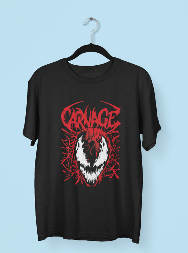 Carnage Shirt – Symbiote Face Graphic Tee for Marvel Fans