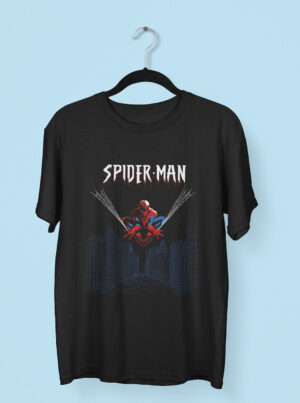 Spider Man Web Sling T Shirt – Dynamic Cityscape Hero Pose