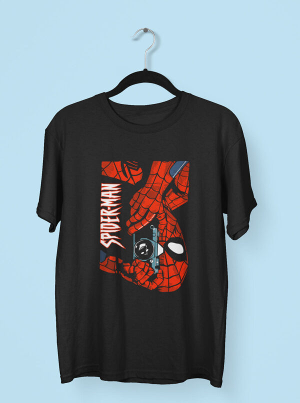 SpiderMan Lens T Shirt – Retro Camera Comic Style Tee